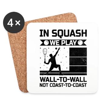 Squash Player Squash Tennis Player Raquetball Spor - Coasters (set of 4) - white - Front