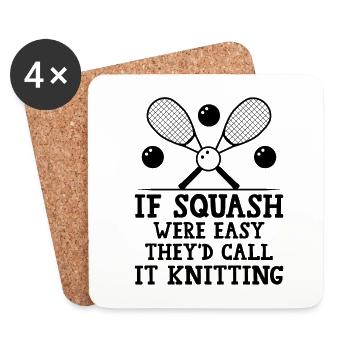 Squash Player Squash Tennis Player Raquetball Spor - Coasters (set of 4) - white - Front