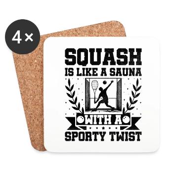 Squashspieler Squash Tennisspieler Raquetball Spor - Untersetzer (4er-Set) - Weiß - Vorne