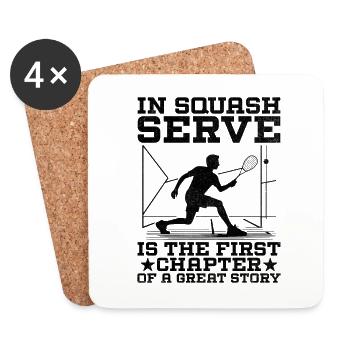 Squash Player Squash Tennis Player Raquetball Spor - Coasters (set of 4) - white - Front