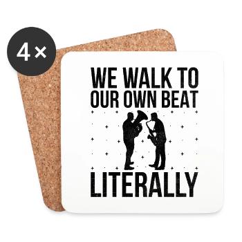 Marching Band Sayings Funny Marching Instruments - Coasters (set of 4) - white - Front