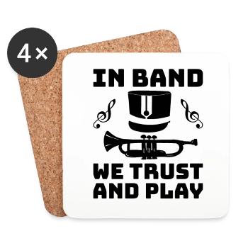 Marching Band Sayings Funny Marching Instruments - Coasters (set of 4) - white - Front