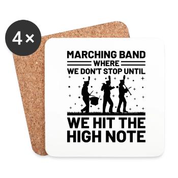 Marching Band Dictons Instruments De Marche Drôles - Dessous de verre (lot de 4) - blanc - Devant