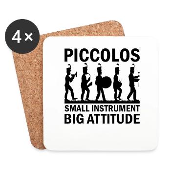 Marching Band Dictons Instruments De Marche Drôles - Dessous de verre (lot de 4) - blanc - Devant