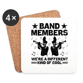 Marching Band Sayings Funny Marching Instruments - Coasters (set of 4) - white - Front