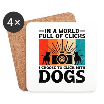 Dog Lover Photography Loves Dog Photographer Dogs - Coasters (set of 4) - white - Front