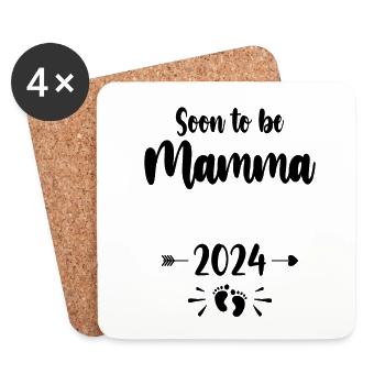 Mama wird bald Mutter 2024 Mutter schwangere Kinder Mot - Untersetzer (4er-Set) - Weiß - Vorne