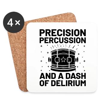 Drum Corps Marching Band Drum Corp Music Percussio - Coasters (set of 4) - white - Front