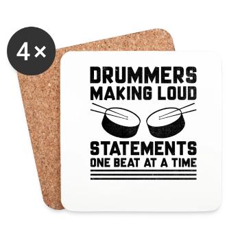Drum Corps Marching Band Drum Corp Music Percussio - Coasters (set of 4) - white - Front