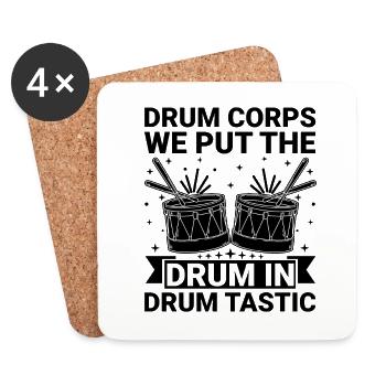 Drum Corps Marching Band Drum Corp Music Percussio - Coasters (set of 4) - white - Front