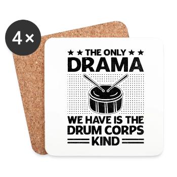 Corps de tambours Fanfare Drum Corp Musique Percussio - Dessous de verre (lot de 4) - blanc - Devant