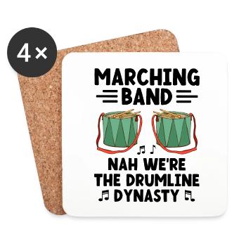 Drum Corps Marching Band Drum Corp Music Percussio - Coasters (set of 4) - white - Front