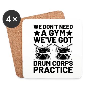 Corps de tambours Fanfare Drum Corp Musique Percussio - Dessous de verre (lot de 4) - blanc - Devant