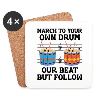 Drum Corps Marching Band Drum Corp Music Percussio - Coasters (set of 4) - white - Front
