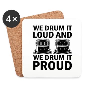 Drum Corps Marching Band Drum Corp Music Percussio - Coasters (set of 4) - white - Front