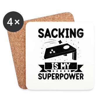Cornhole Players Cornhole Sports Funny Cornhole Be - Coasters (set of 4) - white - Front