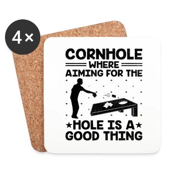 Cornhole Players Cornhole Sports Funny Cornhole Be - Coasters (set of 4) - white - Front