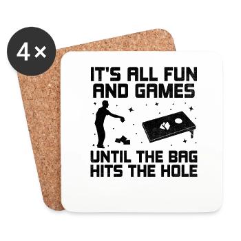 Cornhole Players Cornhole Sports Funny Cornhole Be - Coasters (set of 4) - white - Front
