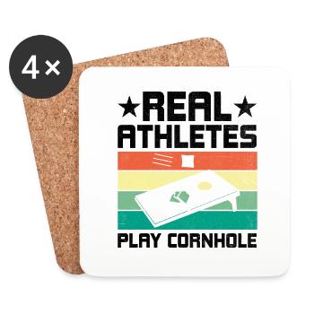 Cornhole Players Cornhole Sports Funny Cornhole Be - Coasters (set of 4) - white - Front