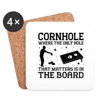 Cornhole Players Cornhole Sports Funny Cornhole Be - Coasters (set of 4) - white - Front