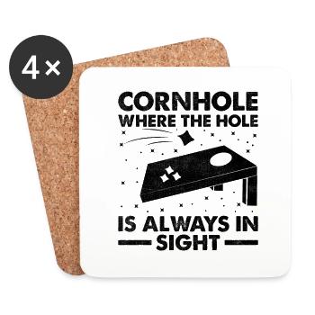 Cornhole Spieler Cornhole Sport Lustig Cornhole Be - Untersetzer (4er-Set) - Weiß - Vorne