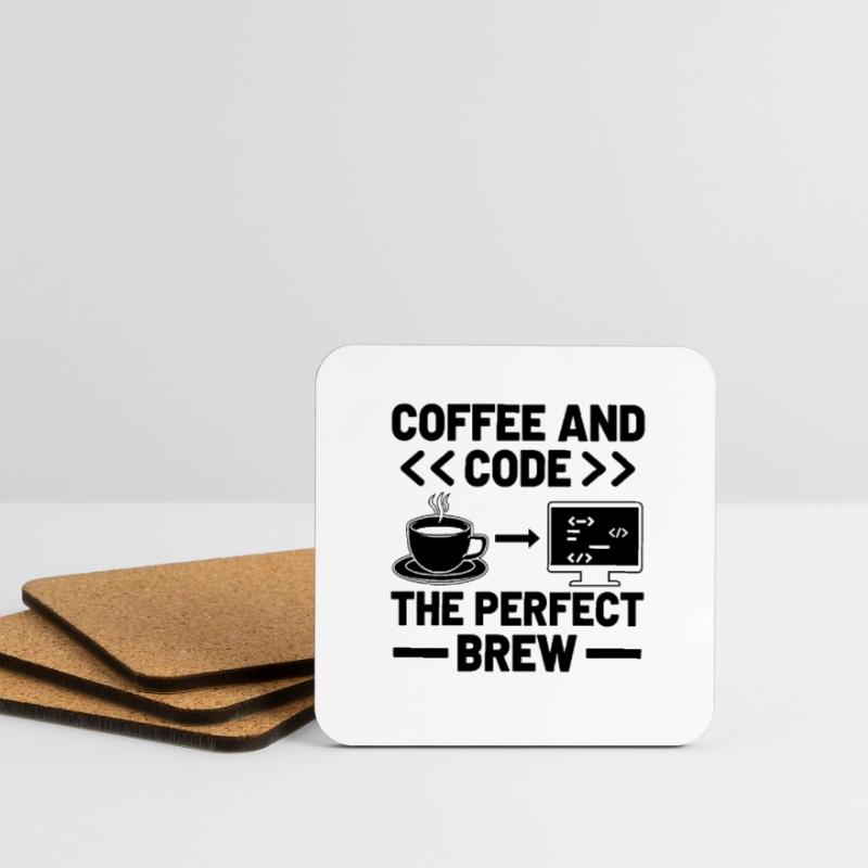 Café Codage Programmeur Codeur Développeur Nerd Coff Dessous de verre (lot de 4)