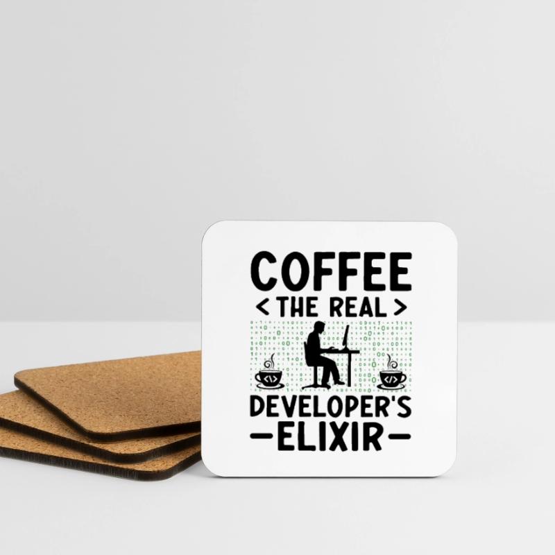 Café Codage Programmeur Codeur Développeur Nerd Coff Dessous de verre (lot de 4)