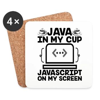 Café Codage Programmeur Codeur Développeur Nerd Coff - Dessous de verre (lot de 4) - blanc - Devant