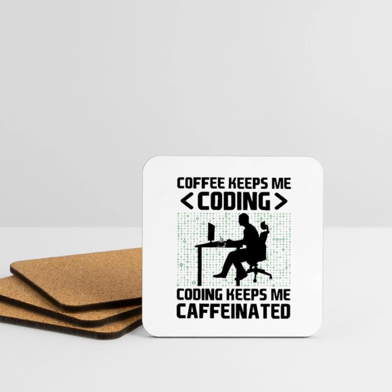 Café Codage Programmeur Codeur Développeur Nerd Coff Dessous de verre (lot de 4)