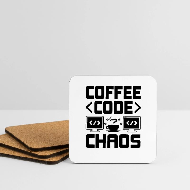 Café Codage Programmeur Codeur Développeur Nerd Coff Dessous de verre (lot de 4)