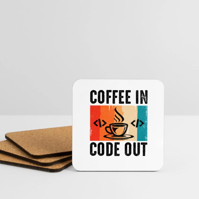 Coffee Coding Programmer Coder Developer Nerd Coff Coasters (set of 4)