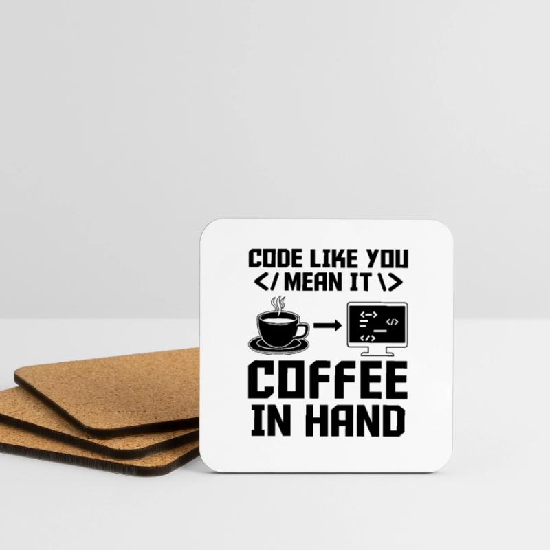 Café Codage Programmeur Codeur Développeur Nerd Coff Dessous de verre (lot de 4)