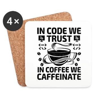 Coffee Coding Programmer Coder Developer Nerd Coff - Coasters (set of 4) - white - Front