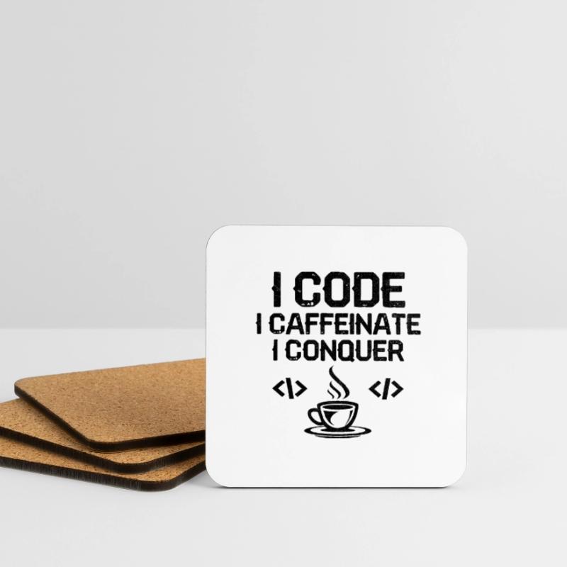 Café Codage Programmeur Codeur Développeur Nerd Coff Dessous de verre (lot de 4)