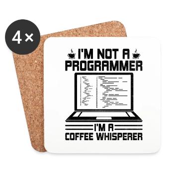 Coffee Coding Programmer Coder Developer Nerd Coff - Coasters (set of 4) - white - Front