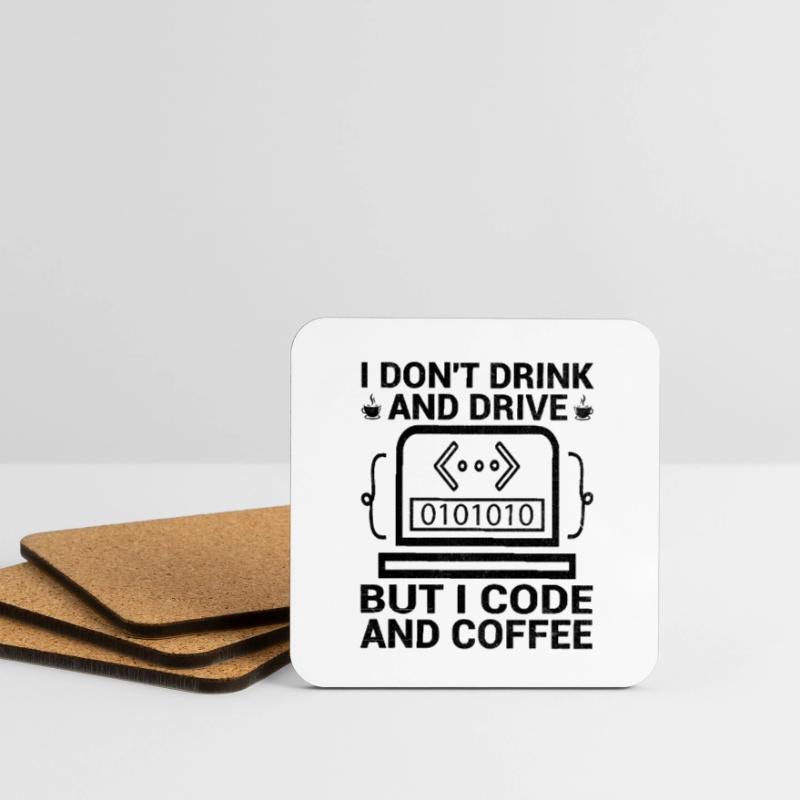 Café Codage Programmeur Codeur Développeur Nerd Coff Dessous de verre (lot de 4)