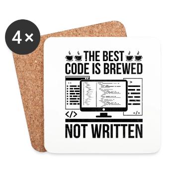 Kaffee-Codierung Programmierer Programmierer Entwickler Nerd Coff - Untersetzer (4er-Set) - Weiß - Vorne