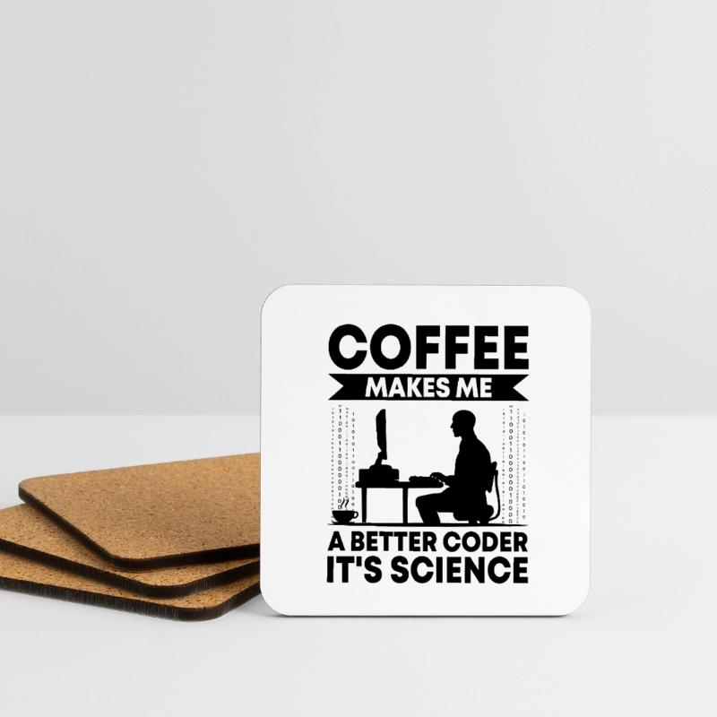 Café Codage Programmeur Codeur Développeur Nerd Coff Dessous de verre (lot de 4)