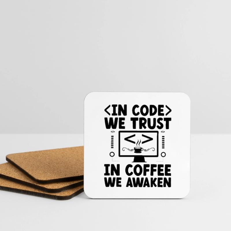 Café Codage Programmeur Codeur Développeur Nerd Coff Dessous de verre (lot de 4)