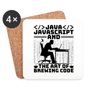 Coffee Coding Programmer Coder Developer Nerd Coff - Coasters (set of 4) - white - Front