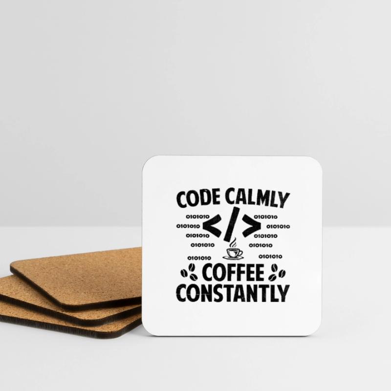 Café Codage Programmeur Codeur Développeur Nerd Coff Dessous de verre (lot de 4)