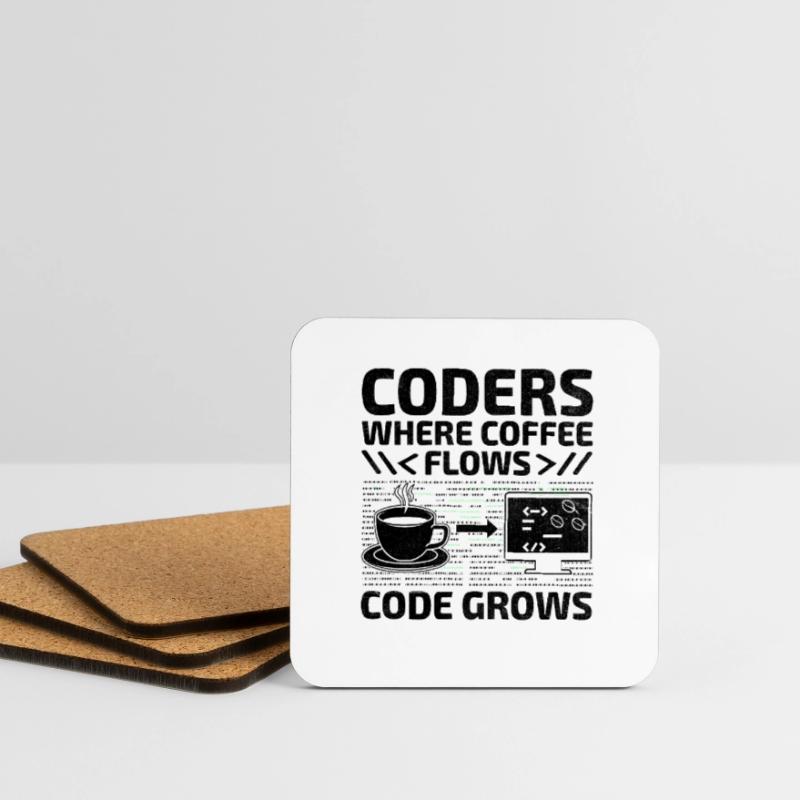 Coffee Coding Programmer Coder Developer Nerd Coff Coasters (set of 4)