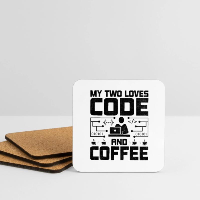 Café Codage Programmeur Codeur Développeur Nerd Coff Dessous de verre (lot de 4)