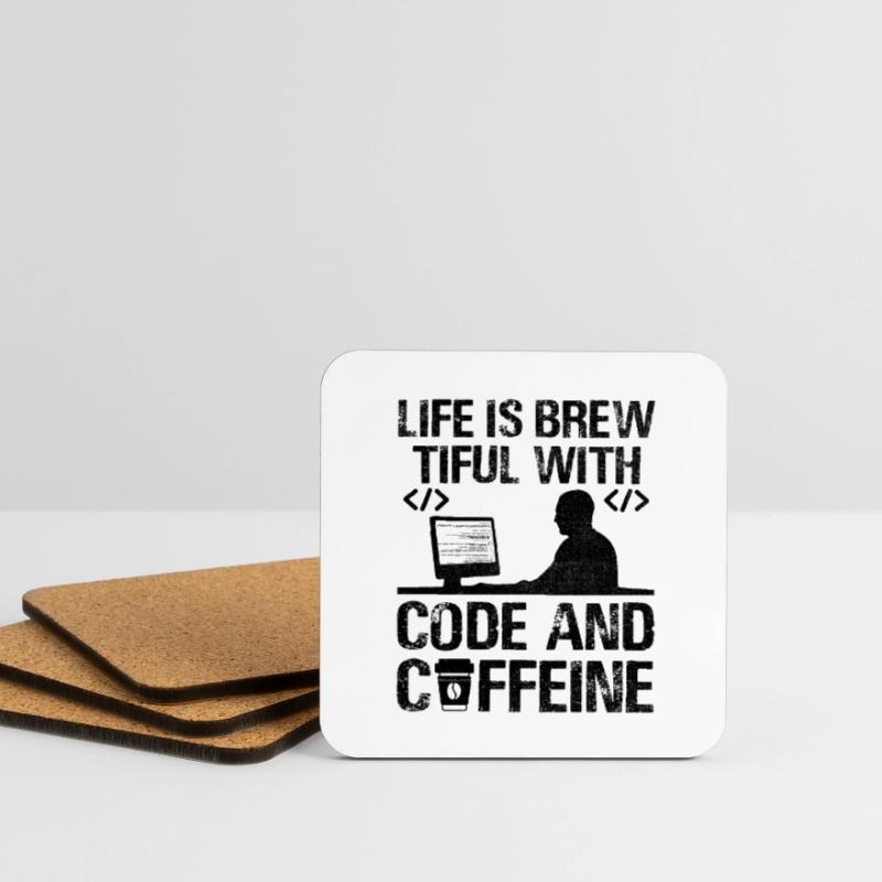 Coffee Coding Programmer Coder Developer Nerd Coff Coasters (set of 4)