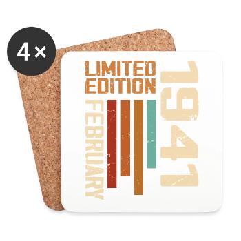 Born February 1941 Retro 1941 Birthday - Coasters (set of 4) - white - Front