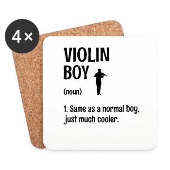Violin Boy Genauso wie ein normaler Junge, nur viel cooler V - Untersetzer (4er-Set) - Weiß - Vorne