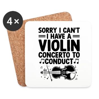 Désolé, je ne peux pas, j’ai un concerto pour violon à diriger - Dessous de verre (lot de 4) - blanc - Devant