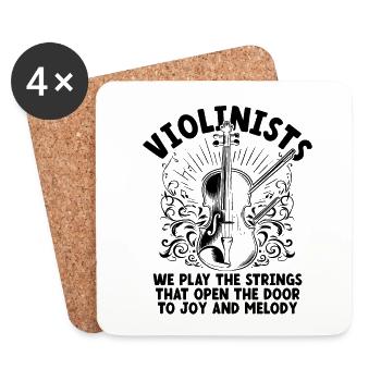 Geiger Wir spielen die Saiten, die die Tür öffnen - Untersetzer (4er-Set) - Weiß - Vorne