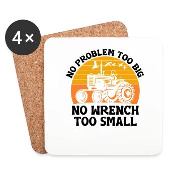 Agricultural Mechanic Funny Tractor Mechanics Farm - Coasters (set of 4) - white - Front