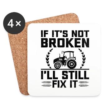 Agricultural Mechanic Funny Tractor Mechanics Farm - Coasters (set of 4) - white - Front